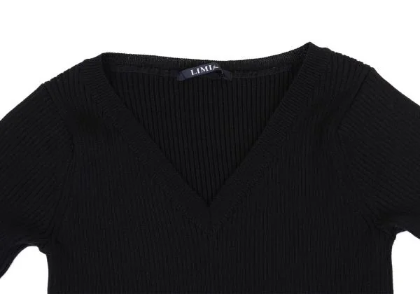 リミフゥLIMI feu 変形デザインリブニット 黒S K-159480_004