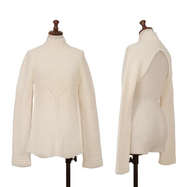 Alexander McQUEEN Design Weave Back Open Knit Cream 42(M) K-159484_001