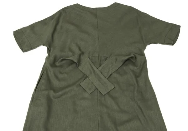 Y's for living Linen Poly Back Ribbon Raglan Dress K-159490_010