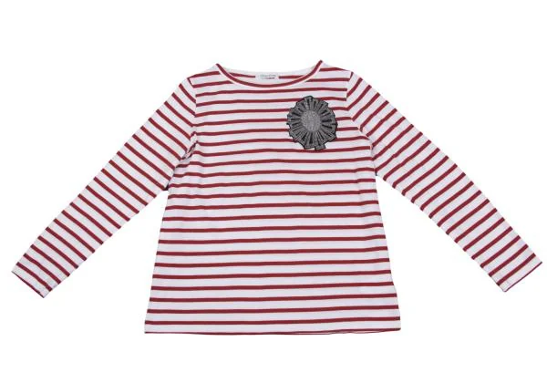 Y's for living Embroidery Patch Striped Top K-159491_002