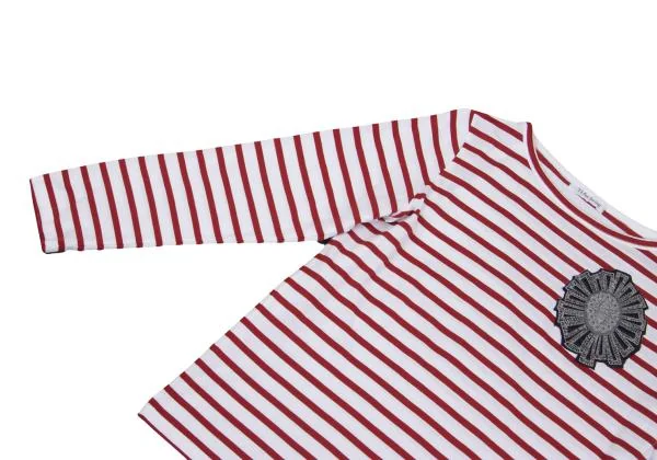 Y's for living Embroidery Patch Striped Top K-159491_006
