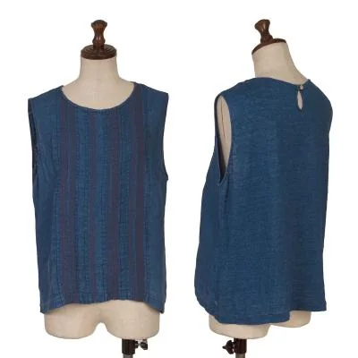 45rpm 45R Lace Taping Indigo Dyed Sleeveless Top