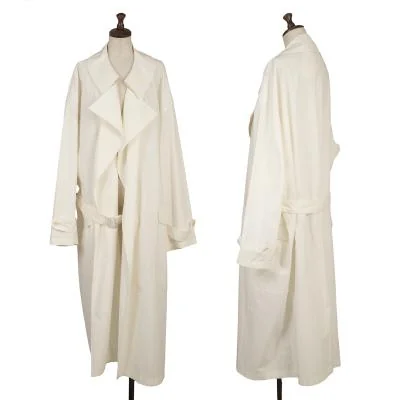 Y's Cotton Buttonless Long Trench Coat