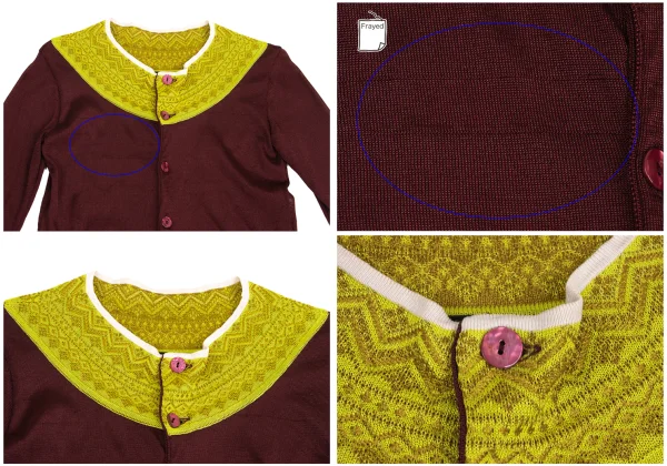 Jean Paul GAULTIER HOMME Embroidery Switching Knit Cardigan K-159544_002