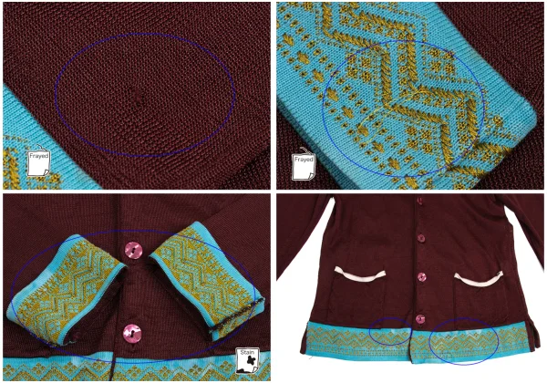 Jean Paul GAULTIER HOMME Embroidery Switching Knit Cardigan K-159544_005