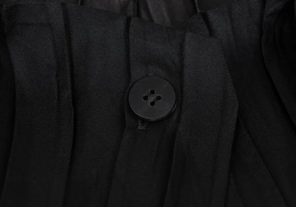 イッセイミヤケISSEY MIYAKE ストールカラーバイカラープリーツコート 黒2 K-159551_005