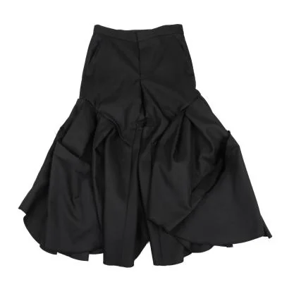 COMME des GARCONS Poly Cut Off Frill Design Wide Pants