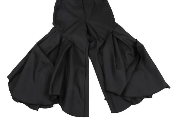 COMME des GARCONS Poly Cut Off Frill Design Wide Pants K-159562_005