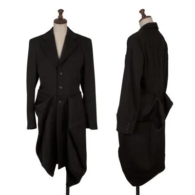 COMME des GARCONS Wool Deformed Hem Design Long Jacket