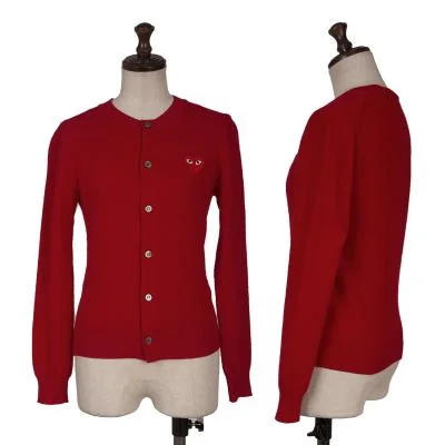 PLAY COMME des GARCONS Heart Patch Wool Knit Cardigan