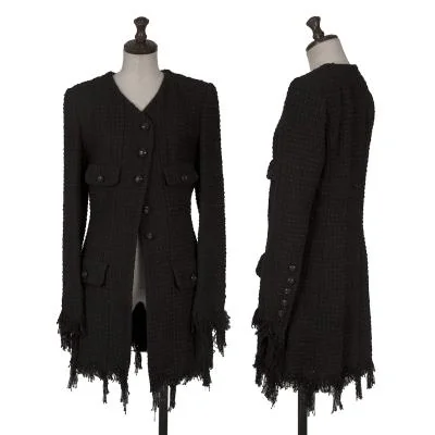 CHANEL Hem Fringe Tweed Jacket