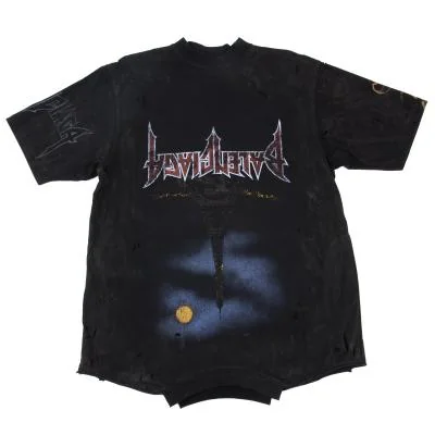 BALENCIAGA Paris Moon Upside Down Destroyed Oversized T Shirt