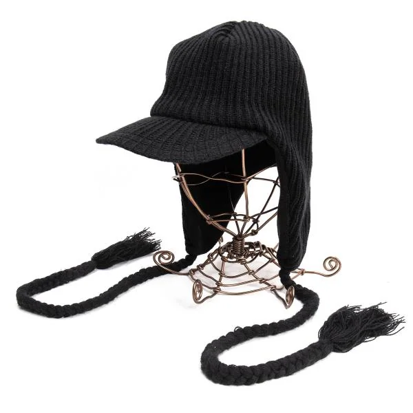S'YTE Fleece Lining Earflap Knit Cap Black  K-159577_001