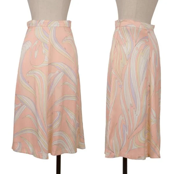 エミリオプッチEMILIO PUCCI レーヨングラフィックプリントスカート ピンク他38 K-159595_001