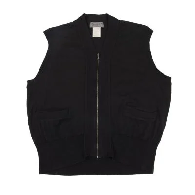 Yohji Yamamoto POUR HOMME Cotton Zip-up Sleeveless Knit Top