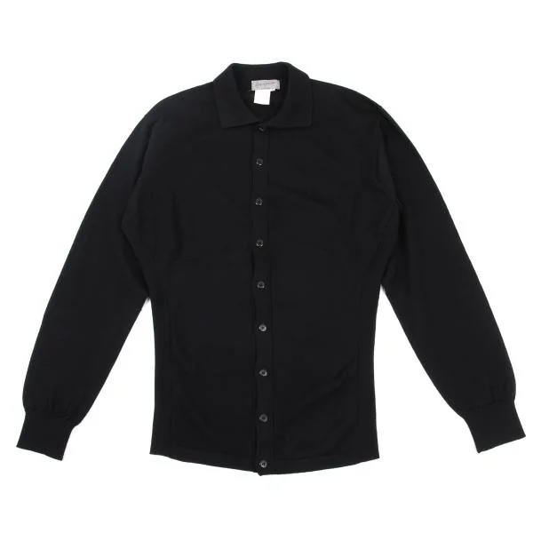 Yohji Yamamoto POUR HOMME Wool Knit Shirt Black M K-159616_001
