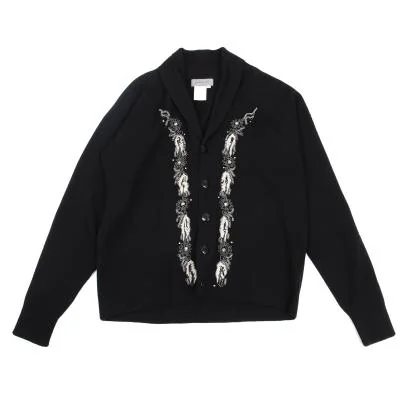 Yohji Yamamoto POUR HOMME Beaded Shawl Collar Knit Cardigan