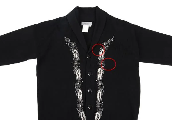 Yohji Yamamoto POUR HOMME Beaded Shawl Collar Knit Cardigan K-159618_002