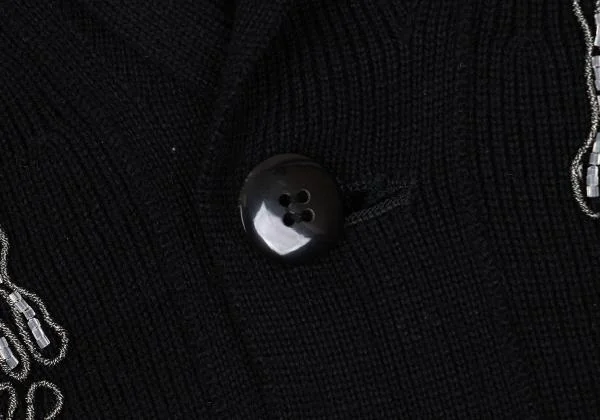 Yohji Yamamoto POUR HOMME Beaded Shawl Collar Knit Cardigan K-159618_006