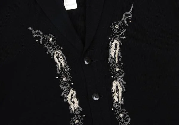 Yohji Yamamoto POUR HOMME Beaded Shawl Collar Knit Cardigan K-159618_007