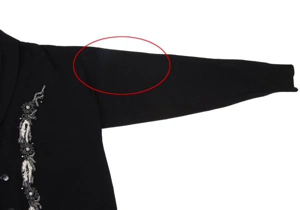 Yohji Yamamoto POUR HOMME Beaded Shawl Collar Knit Cardigan K-159618_008