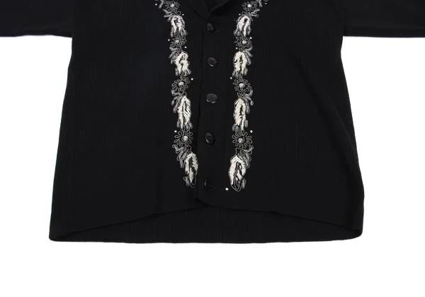 Yohji Yamamoto POUR HOMME Beaded Shawl Collar Knit Cardigan K-159618_011