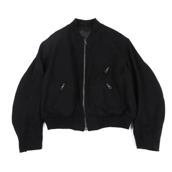 Yohji Yamamoto POUR HOMME riri Zip Reversible Flight Jacket Black M K-159622_001