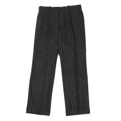 Papas Cashmere Blend Wool Tuck Stripe Pants