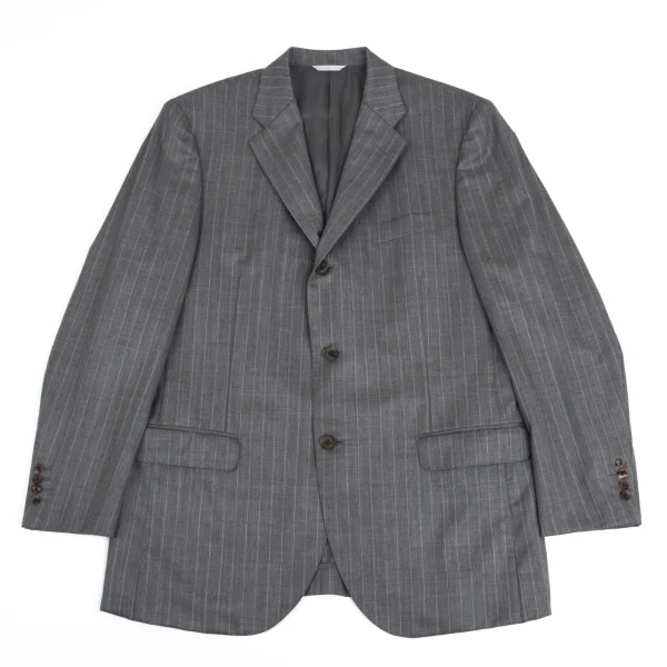 Papas Stripe Wool Jacket Grey 50L K-159642_001