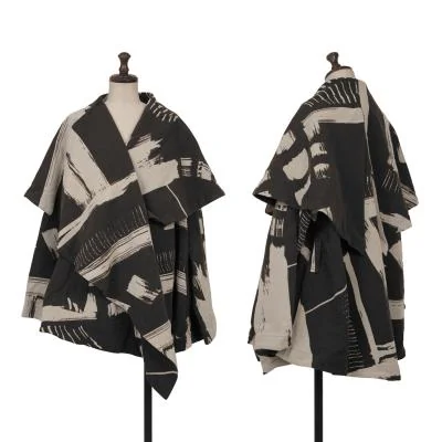 ISSEY MIYAKE Graphic Jacquard Big Collar Deformation Jacket