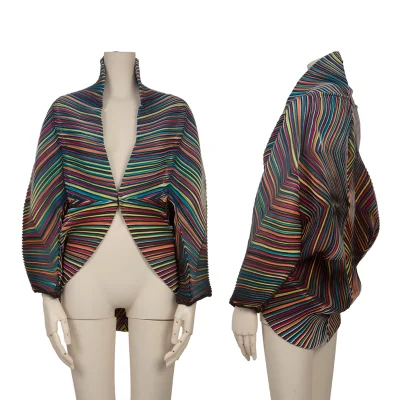 ISSEY MIYAKE 3D Steam Stretch Stripe Bolero Jacket