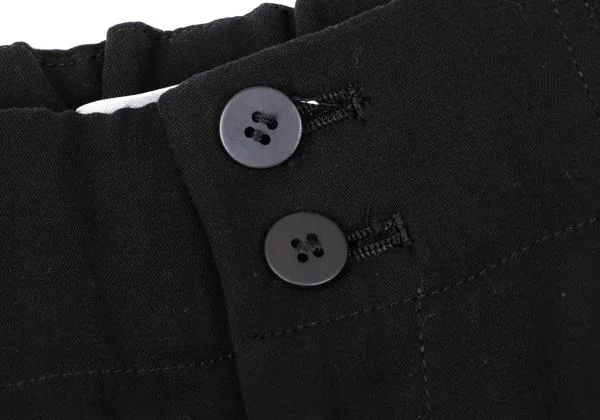 イッセイミヤケISSEY MIYAKE コットンリネンタックテーパードパンツ 黒1 K-159651_003