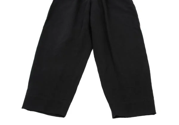 イッセイミヤケISSEY MIYAKE コットンリネンタックテーパードパンツ 黒1 K-159651_006