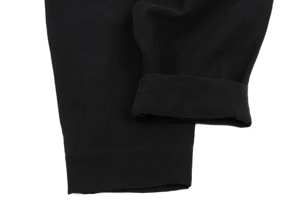 イッセイミヤケISSEY MIYAKE コットンリネンタックテーパードパンツ 黒1 K-159651_007