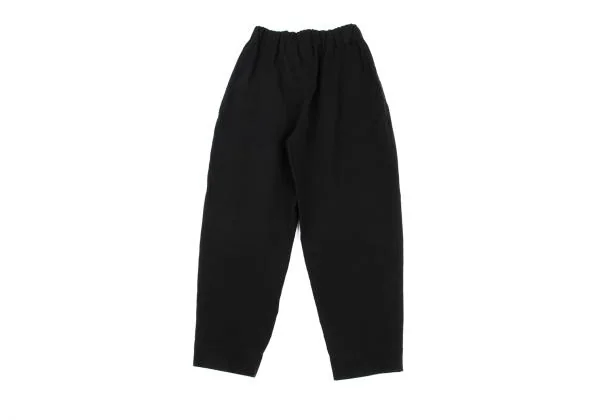 イッセイミヤケISSEY MIYAKE コットンリネンタックテーパードパンツ 黒1 K-159651_008