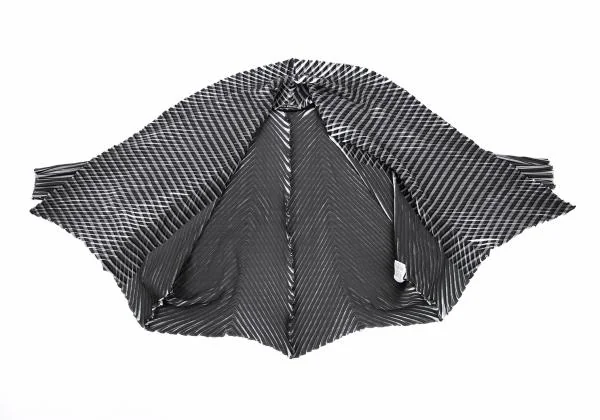 ISSEY MIYAKE Stripe Printed Pleats Dolman Short Jacket K-159652_007