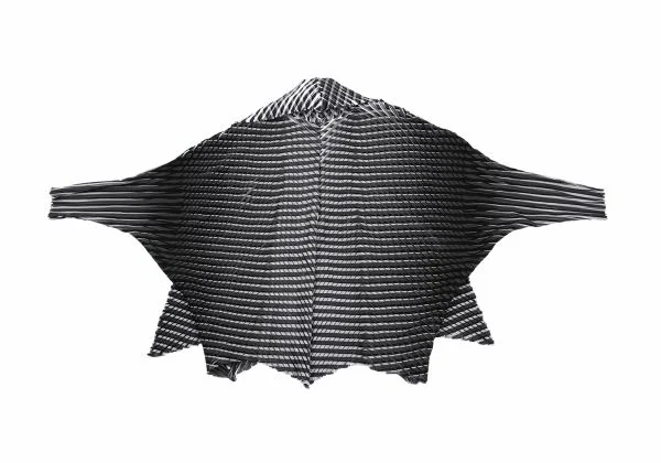 ISSEY MIYAKE Stripe Printed Pleats Dolman Short Jacket K-159652_008