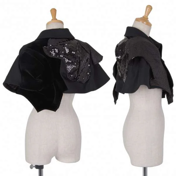 コムデギャルソンCOMME des GARCONS 切替装飾ボレロ 黒S (K-11841)