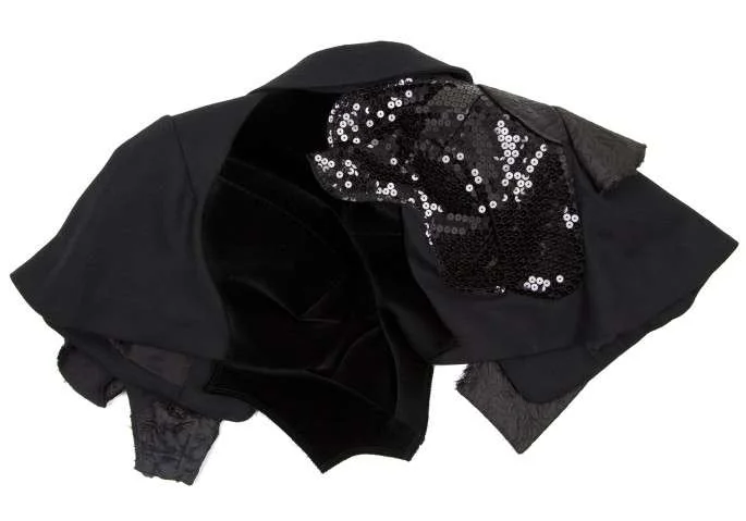 コムデギャルソンCOMME des GARCONS 切替装飾ボレロ 黒S (K-11841)