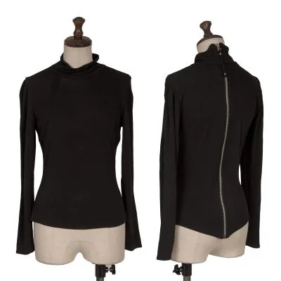 Jean Paul GAULTIER FEMME Back Zip Turtle Neck Rayon Top