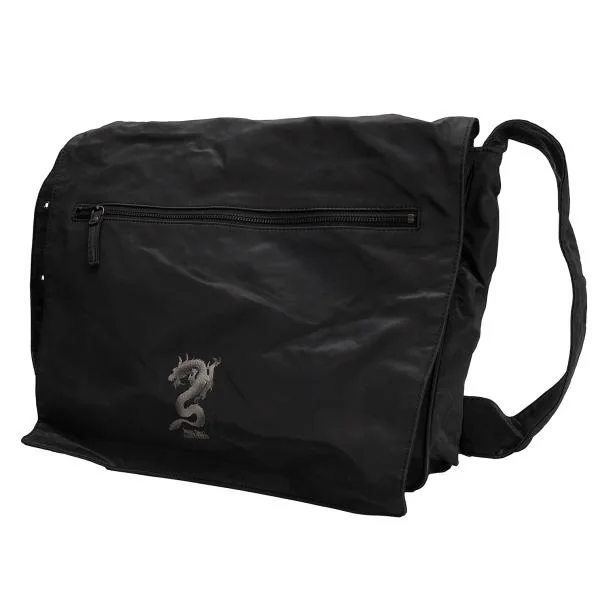 Jean Paul GAULTIER HOMME Dragon Emboss Coating Messenger Bag Black  K-159669_001