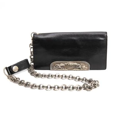 Jean Paul GAULTIER Chain & Dragon Plate Leather Wellet