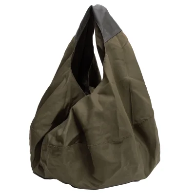 PLEATS PLEASE Leather Switching Nylon Bag