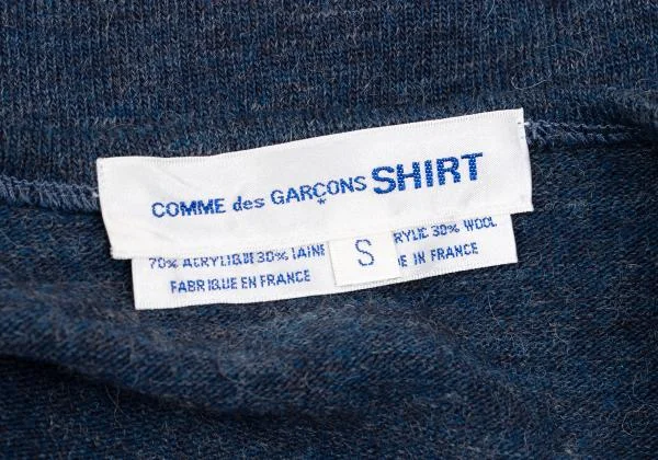 コムデギャルソンシャツCOMME des GARCONS SHIRT 裾ラインジップアップニットカーディガン 紺オレンジS K-159694_012