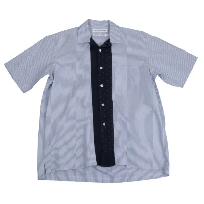 COMME des GARCONS SHIRT Switching Stripe Open Collar Shirt