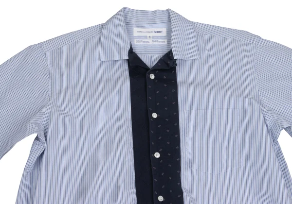 COMME des GARCONS SHIRT Switching Stripe Open Collar Shirt K-159695_002