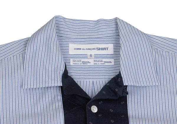 COMME des GARCONS SHIRT Switching Stripe Open Collar Shirt K-159695_003