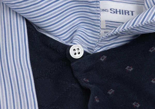 COMME des GARCONS SHIRT Switching Stripe Open Collar Shirt K-159695_006