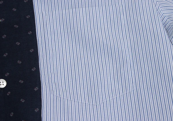 COMME des GARCONS SHIRT Switching Stripe Open Collar Shirt K-159695_007