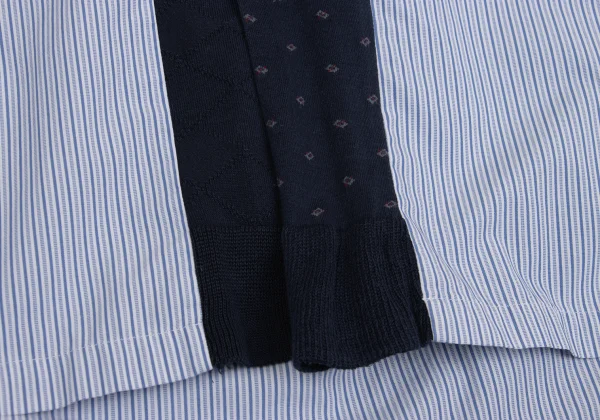 COMME des GARCONS SHIRT Switching Stripe Open Collar Shirt K-159695_010
